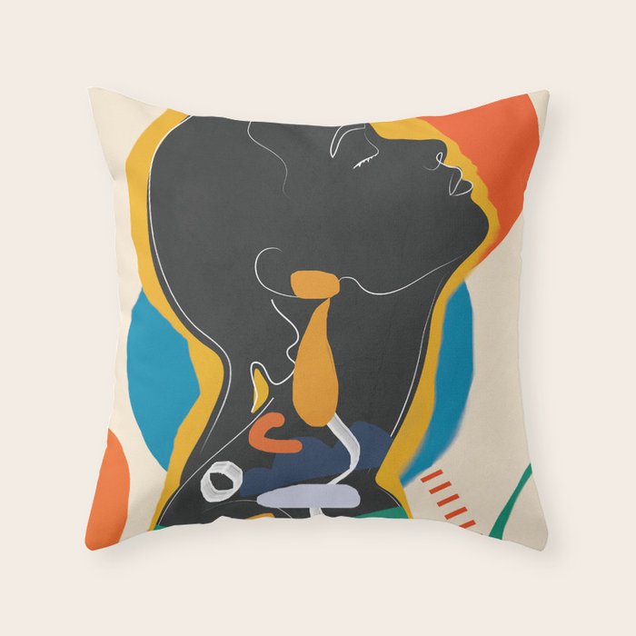 Modern Abstract Woman 13 Throw Pillow Gallery Image 6