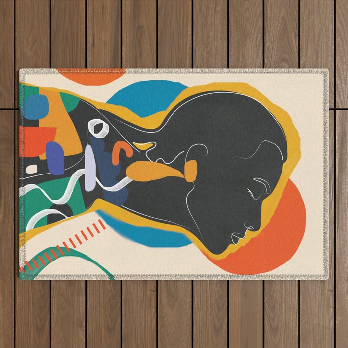 Modern Abstract Woman 13 Outdoor Rug Gallery Image 1