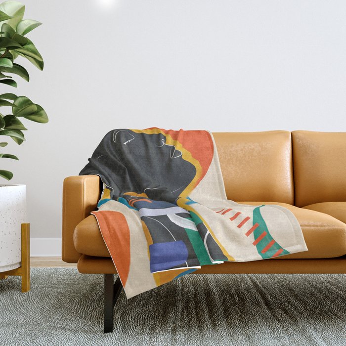 Modern Abstract Woman 13 Throw Blanket Gallery Image 1