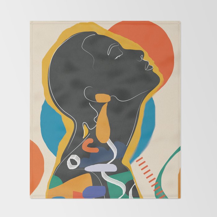 Modern Abstract Woman 13 Throw Blanket Gallery Image 2