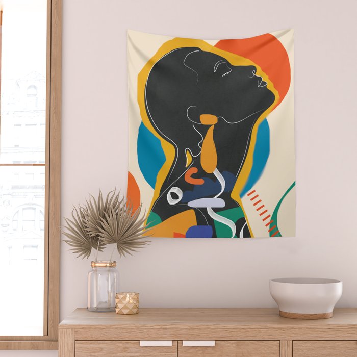 Modern Abstract Woman 13 Wall Tapestry Gallery Image 2