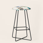 Vintage canned sardines // white background peacock teal and electric blue cans  Stool Gallery Image 1