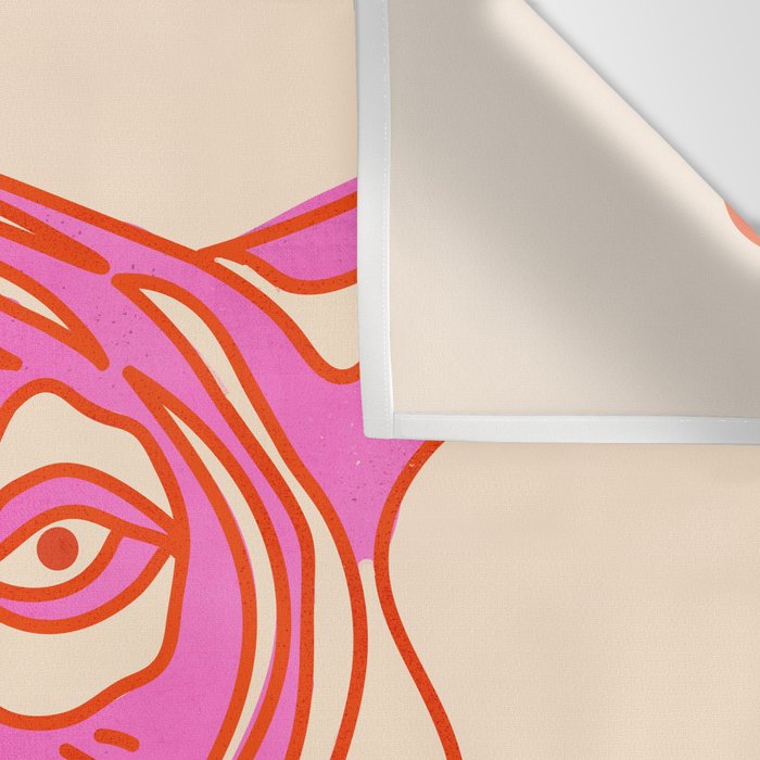 Hot Pink Tiger Portrait Wall Tapestry Gallery Image 3