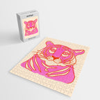 Hot Pink Tiger Portrait Jigsaw Puzzle Gallery Image 2