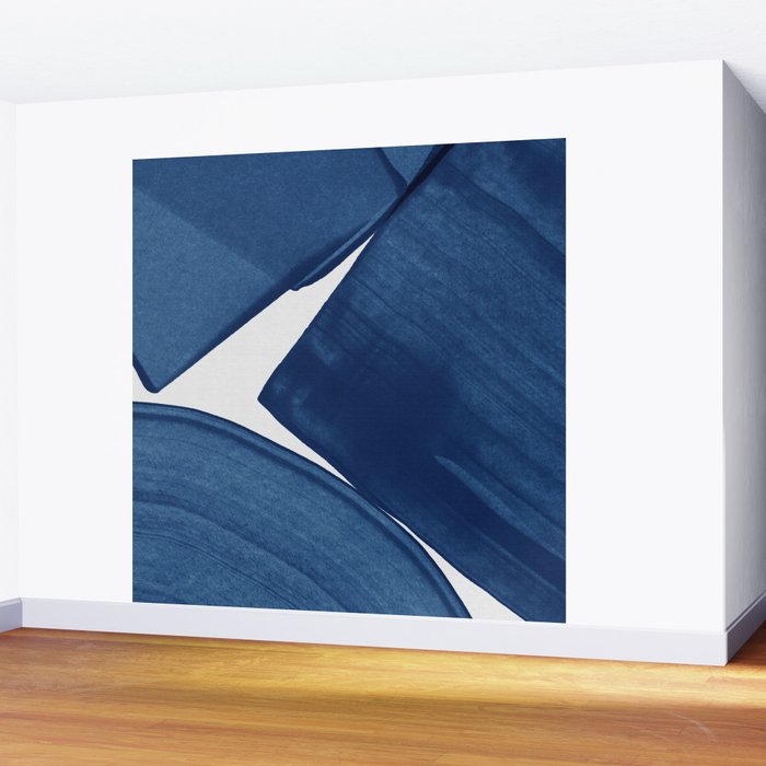 Modern Painting Blue II, Blue Abstract Wall Mural Gallery Image 2