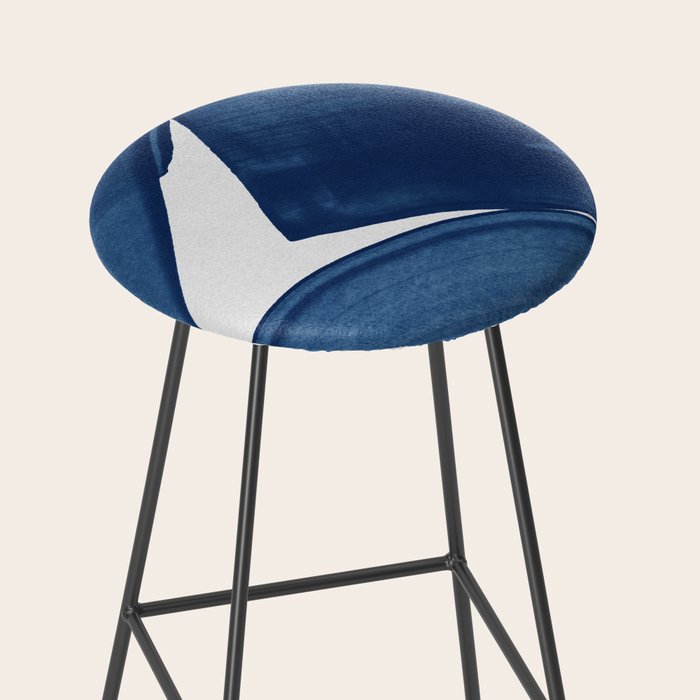 Modern Painting Blue II, Blue Abstract Stool Gallery Image 2