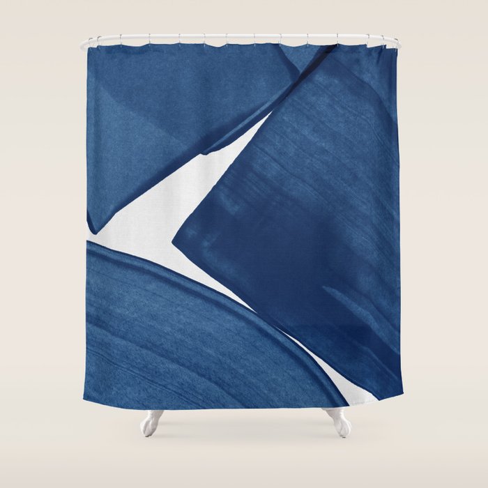 Modern Painting Blue II, Blue Abstract Shower Curtain Gallery Image 1