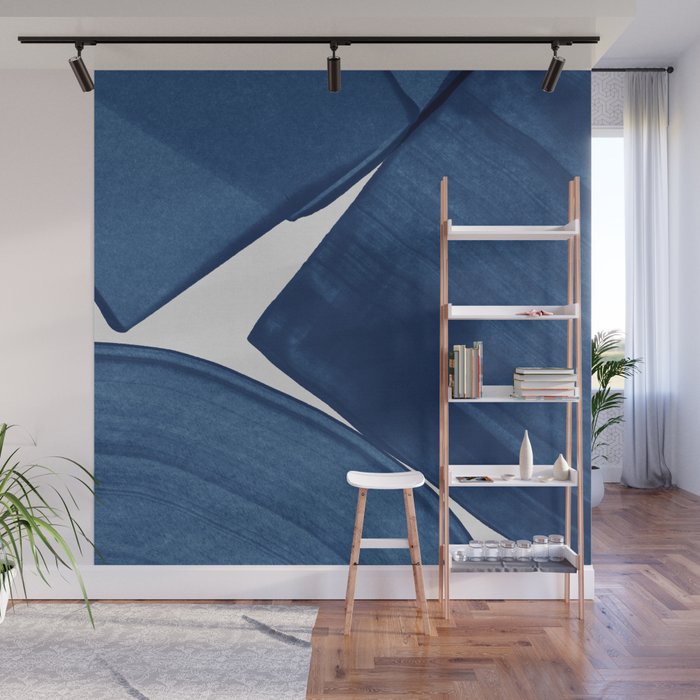 Modern Painting Blue II, Blue Abstract Wall Mural Gallery Image 1