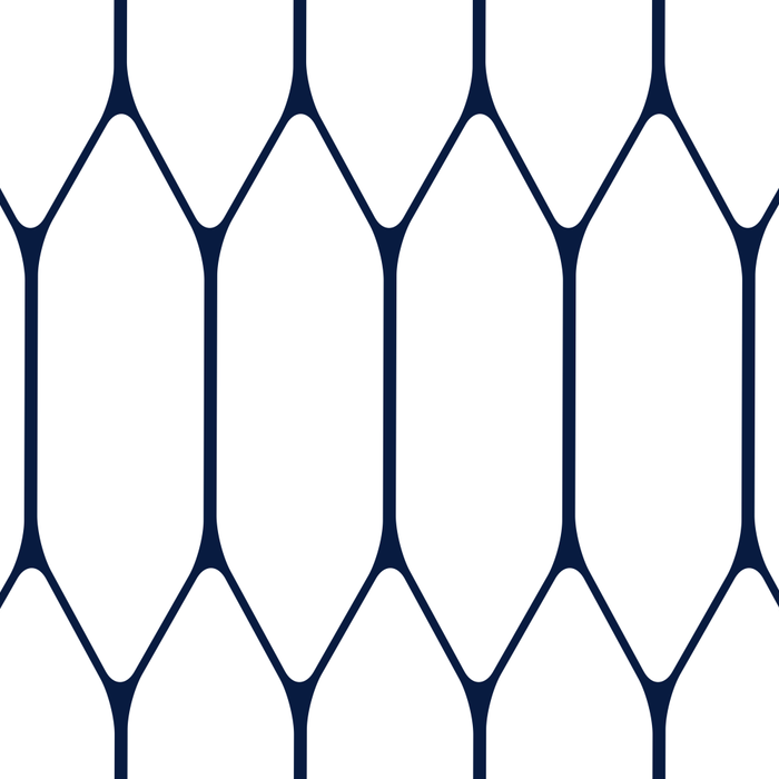 Long Honeycomb Minimalist Geometric Pattern in Nautical Navy Blue and White Coffee Mug Gallery Image 2