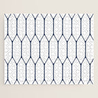 Long Honeycomb Minimalist Geometric Pattern in Nautical Navy Blue and White Jigsaw Puzzle Gallery Image 1