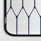 Long Honeycomb Minimalist Geometric Pattern in Nautical Navy Blue and White Laptop Sleeve Gallery Image 3