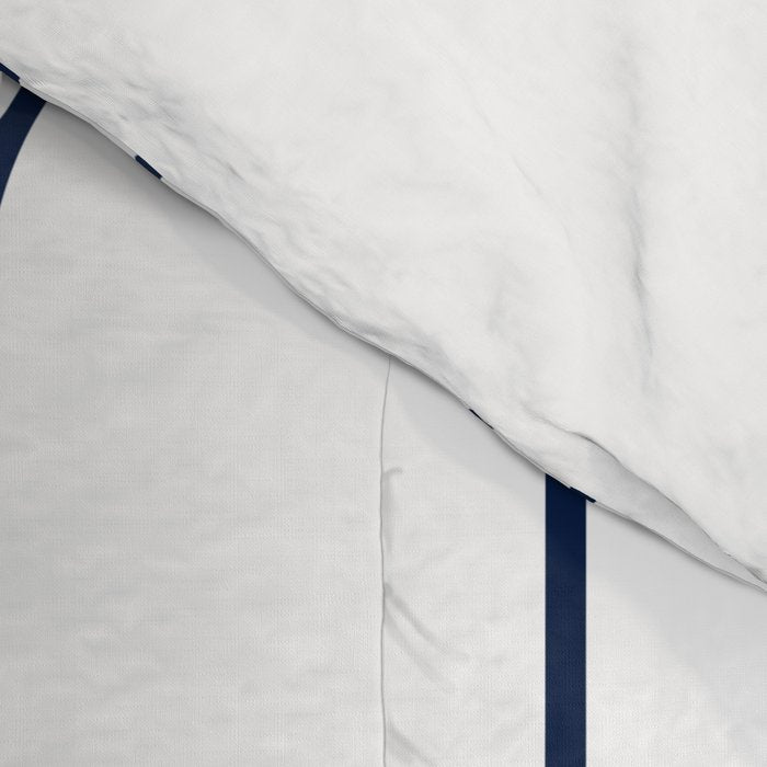 Long Honeycomb Minimalist Geometric Pattern in Nautical Navy Blue and White Comforter Gallery Image 4