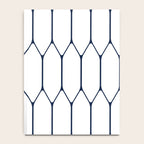 Long Honeycomb Minimalist Geometric Pattern in Nautical Navy Blue and White Notebook Gallery Image 4