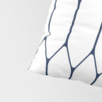 Long Honeycomb Minimalist Geometric Pattern in Nautical Navy Blue and White Pillow Sham Gallery Image 4