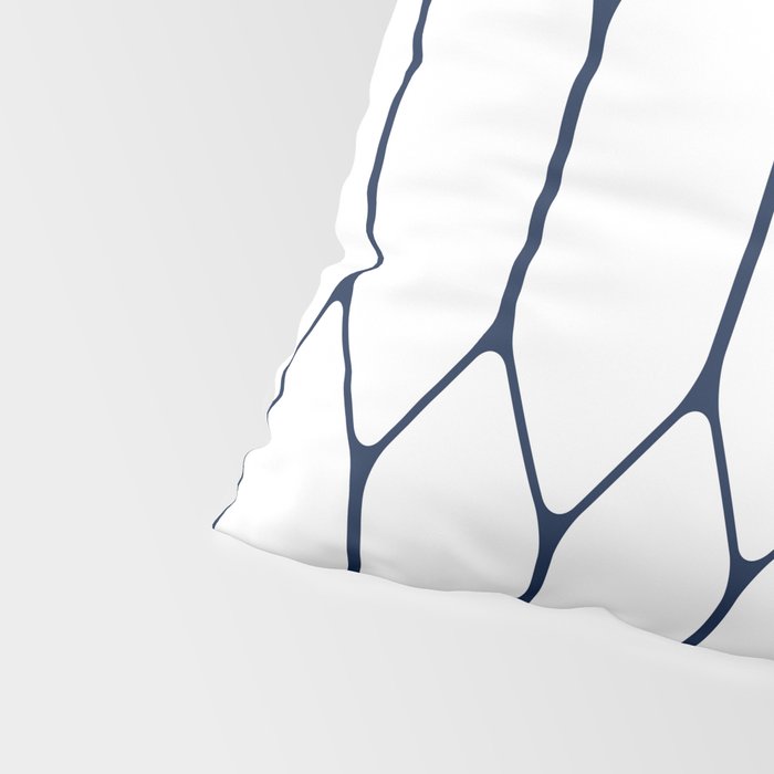 Long Honeycomb Minimalist Geometric Pattern in Nautical Navy Blue and White Pillow Sham Gallery Image 4