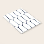 Long Honeycomb Minimalist Geometric Pattern in Nautical Navy Blue and White Notebook Gallery Image 3