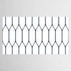 Long Honeycomb Minimalist Geometric Pattern in Nautical Navy Blue and White Tablecloth Gallery Image 2