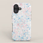 light pink and blue baby's breath flowers pattern iPhone Case Gallery Image 1