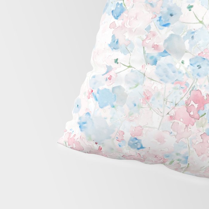 light pink and blue baby's breath flowers pattern Pillow Sham Gallery Image 4