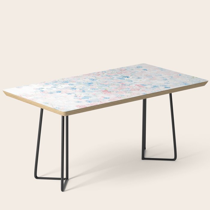 light pink and blue baby's breath flowers pattern Coffee Table Gallery Image 1