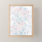 light pink and blue baby's breath flowers pattern Mini Art Print Gallery Image 1