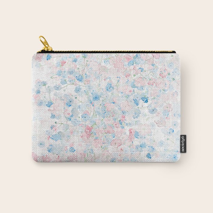 light pink and blue baby's breath flowers pattern Carry All Pouch Gallery Image 1
