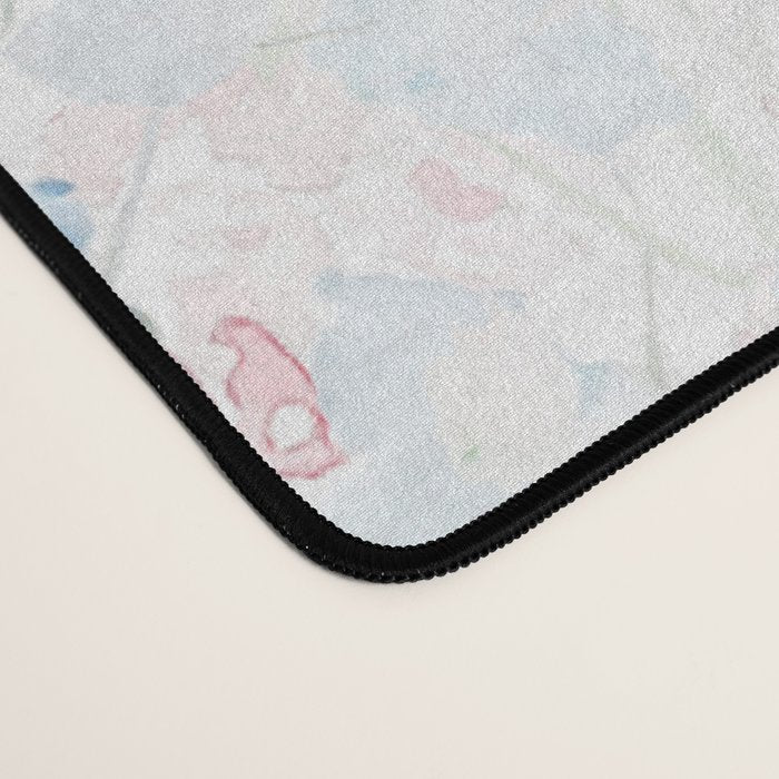 light pink and blue baby's breath flowers pattern Desk Mat Gallery Image 4