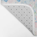 light pink and blue baby's breath flowers pattern Bath Mat Gallery Image 2