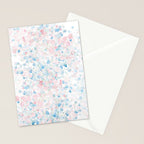 light pink and blue baby's breath flowers pattern Stationery Card Gallery Image 2