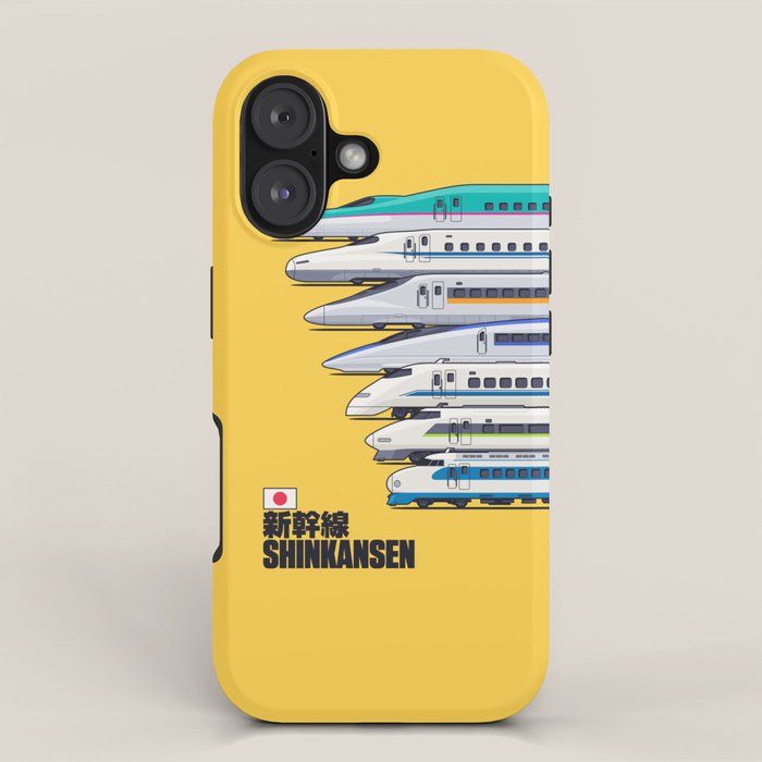 Shinkansen Bullet Train Evolution - Yellow iPhone Case Gallery Image 1