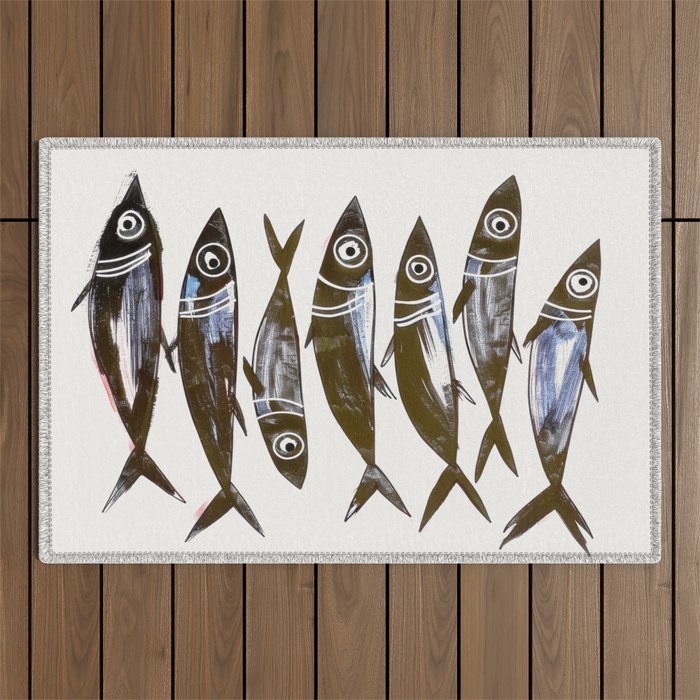 Line Fish Outdoor Rug Gallery Image 1