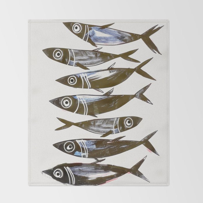 Line Fish Throw Blanket Gallery Image 2