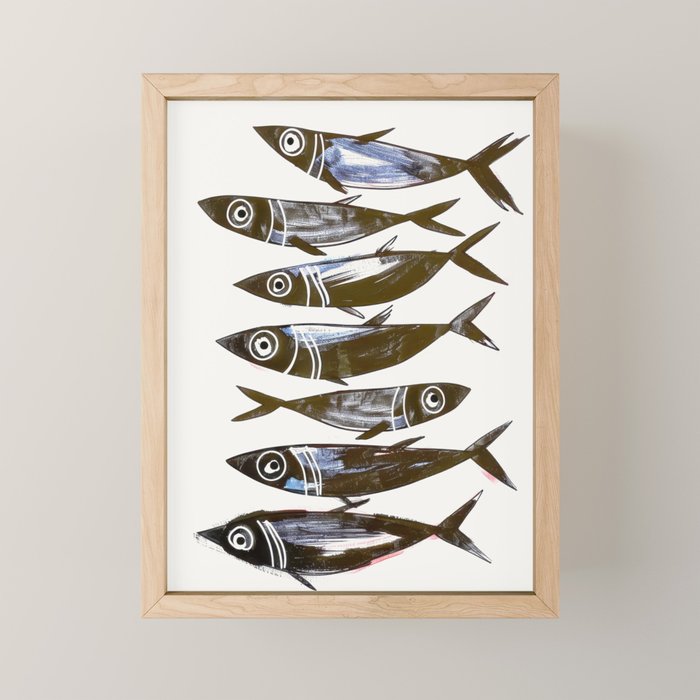 Line Fish Mini Art Print Gallery Image 1