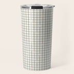 Minimalist Black and Off-White Grid with Color Accents Travel Mug Gallery Image 1