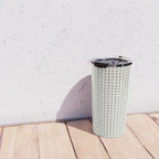 Minimalist Black and Off-White Grid with Color Accents Travel Mug Gallery Image 4
