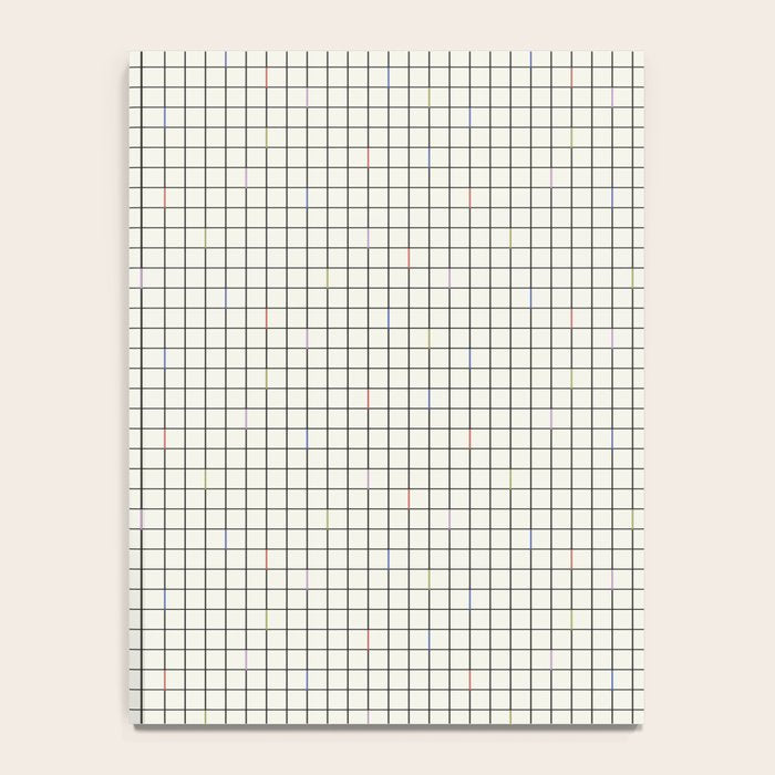 Minimalist Black and Off-White Grid with Color Accents Notebook Gallery Image 4