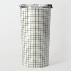 Minimalist Black and Off-White Grid with Color Accents Travel Mug Gallery Image 2
