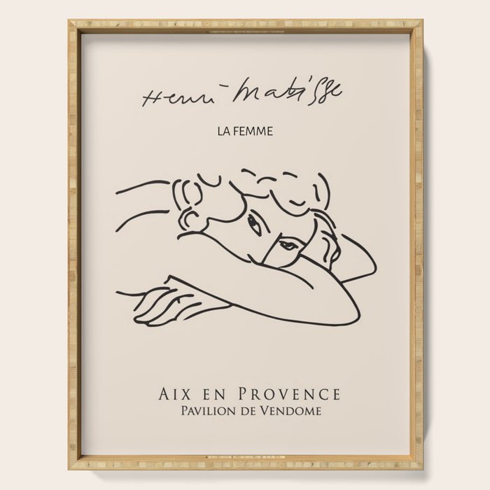 Henri Matisse 'La Femme' Female Nude Figurative Line Art Serving Tray Gallery Image 1