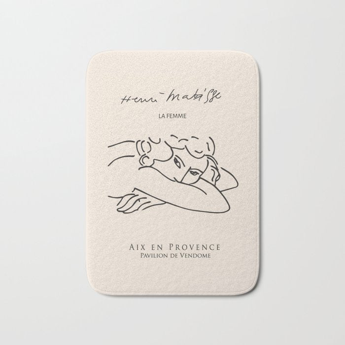 Henri Matisse 'La Femme' Female Nude Figurative Line Art Bath Mat Gallery Image 1