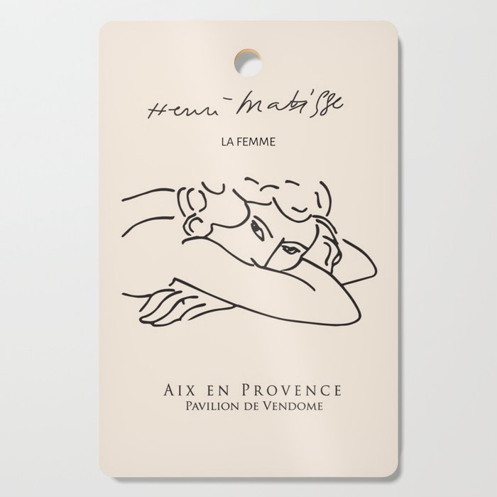 Henri Matisse 'La Femme' Female Nude Figurative Line Art Cutting Board Gallery Image 1