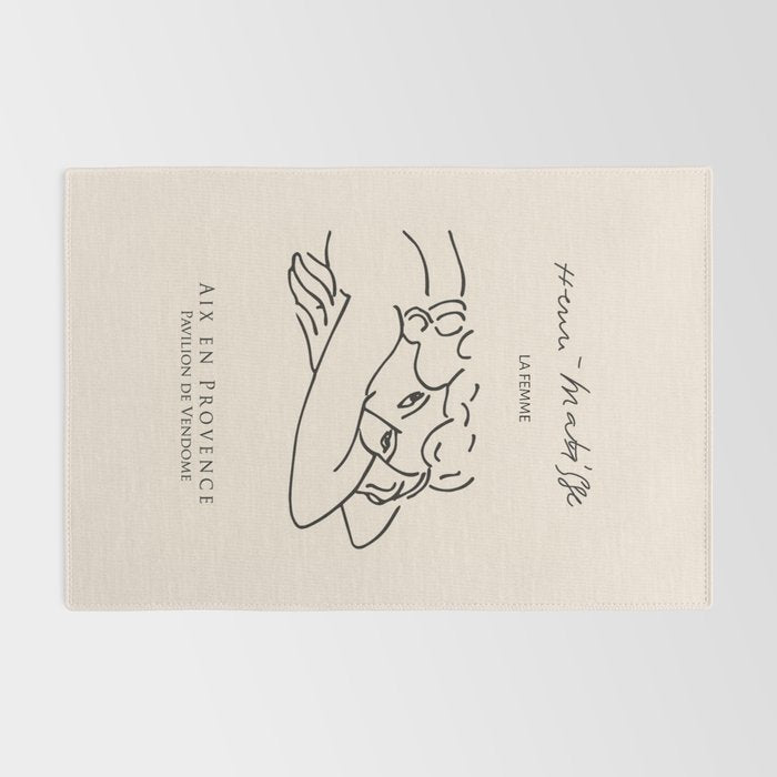 Henri Matisse 'La Femme' Female Nude Figurative Line Art Rug Gallery Image 2