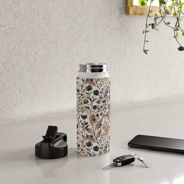 Moody Blooms Dark Neutral Water Bottle Gallery Image 4