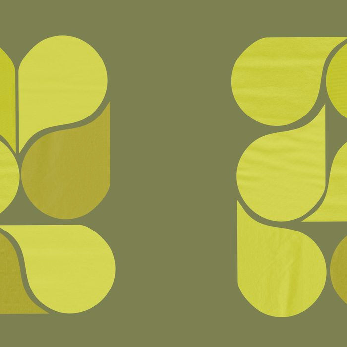 Bright Yellow Teardrop Pattern on Olive Green Coffee Mug Gallery Image 2