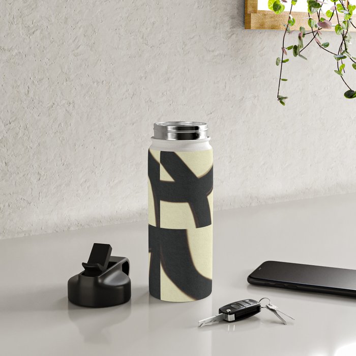 Abstract black pattern Water Bottle Gallery Image 4