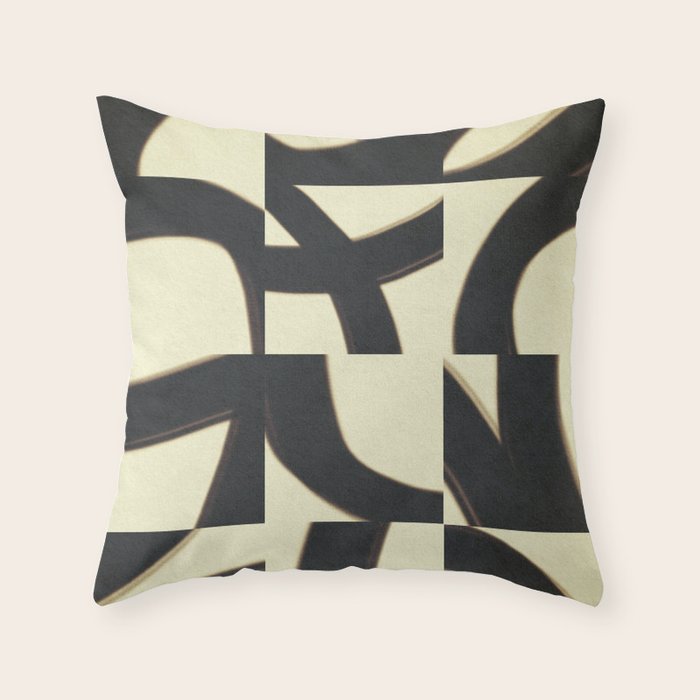 Abstract black pattern Throw Pillow Gallery Image 1