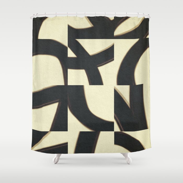 Abstract black pattern Shower Curtain Gallery Image 1