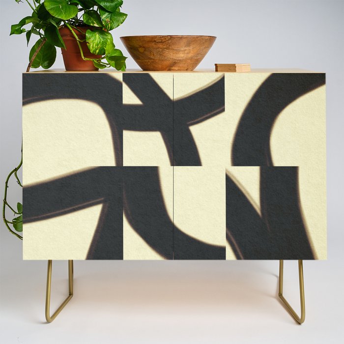 Abstract black pattern Credenza Gallery Image 1