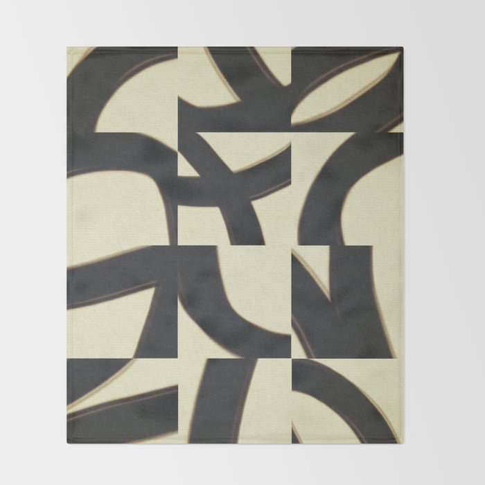 Abstract black pattern Throw Blanket Gallery Image 2