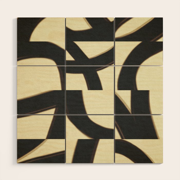 Abstract black pattern Wood Wall Art Gallery Image 1