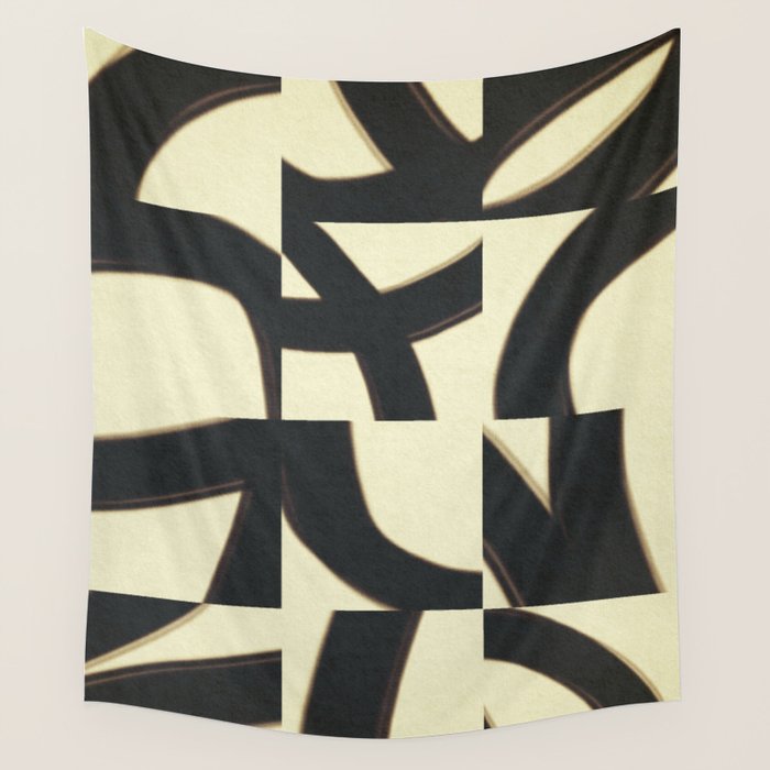 Abstract black pattern Wall Tapestry Gallery Image 1